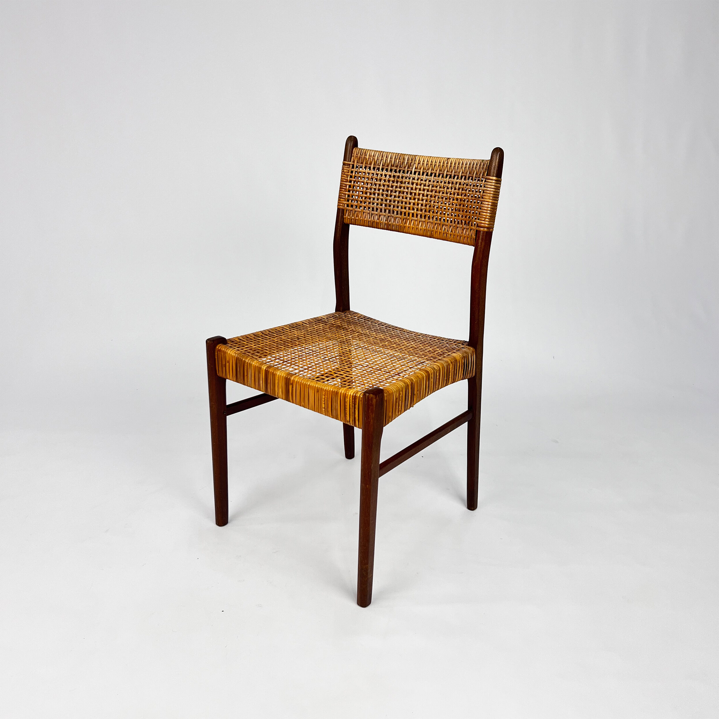 Danish teak and papercord side chair, 1960s
