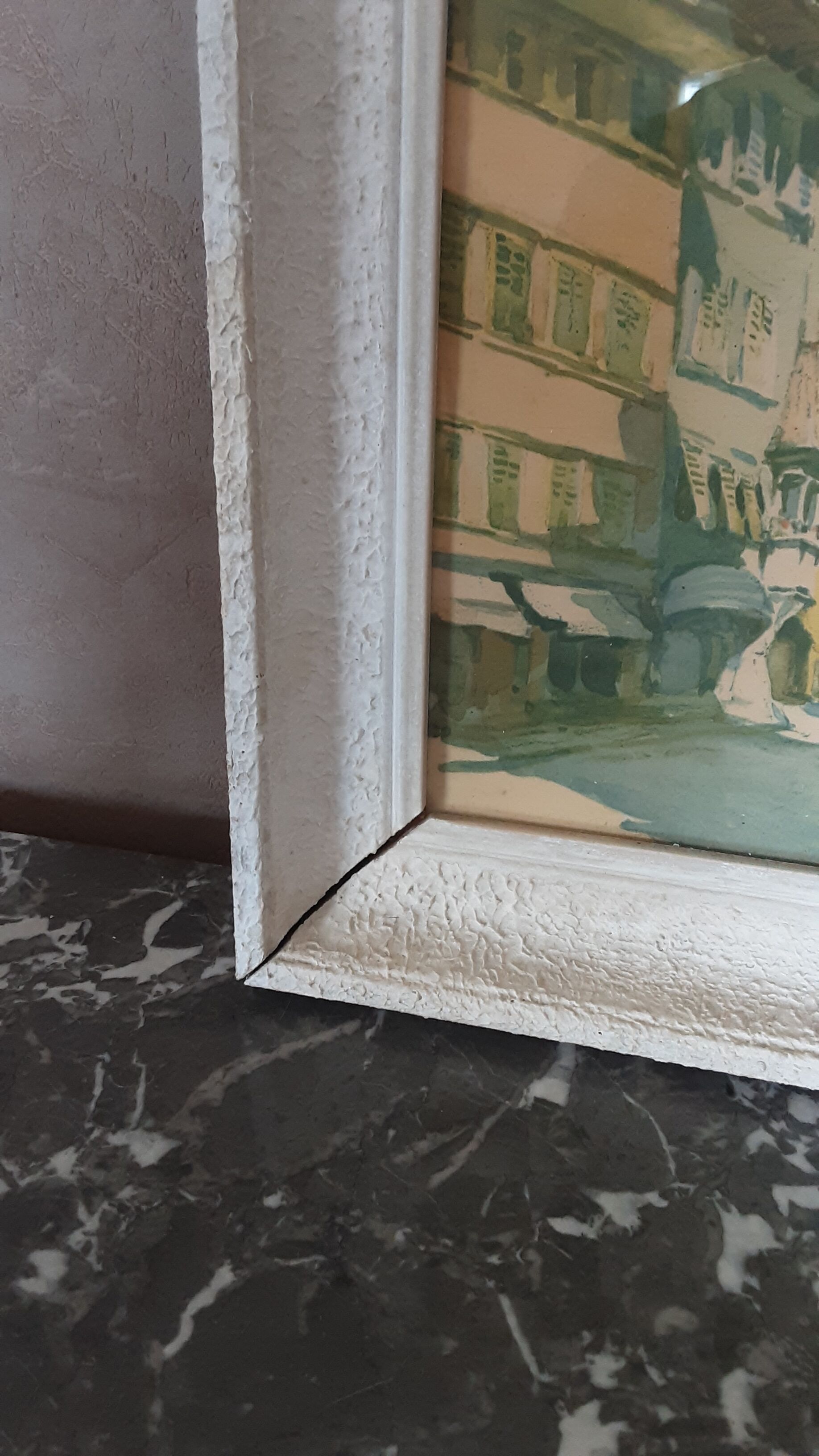 Tableau ancien sous verre - gravure - année 40/50