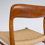 4 chairs model 75 by Niels Møller  1950