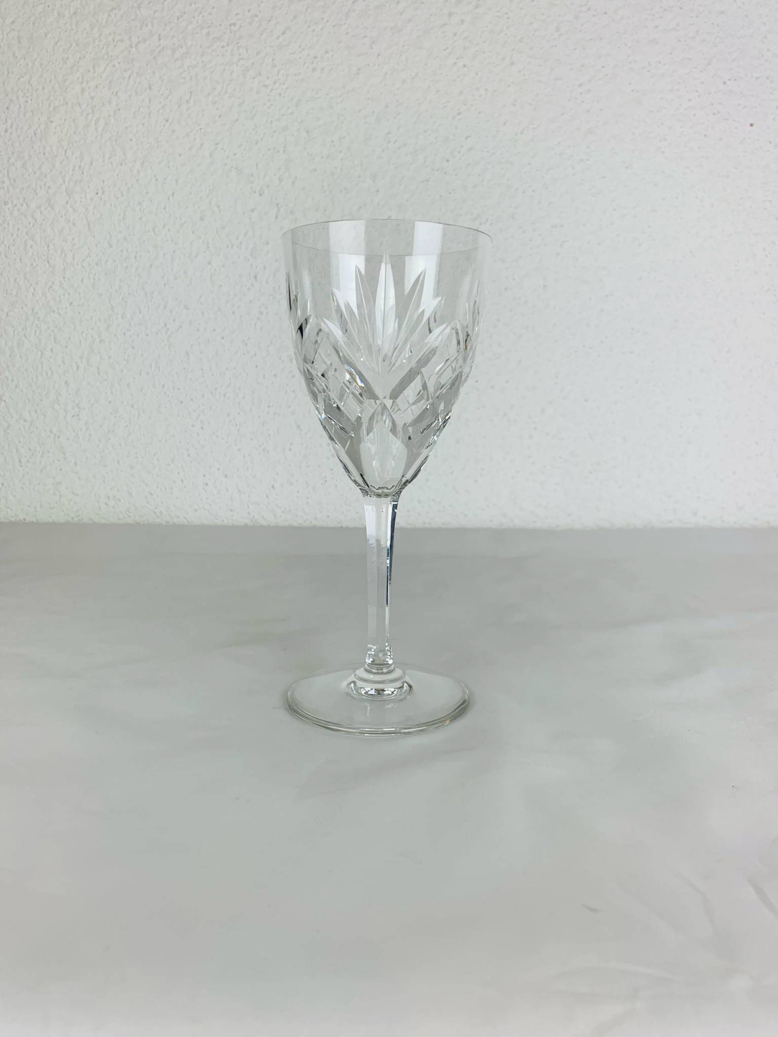 6 large Chantilly model stemmed glasses from Saint Louis, crystal, water or wine