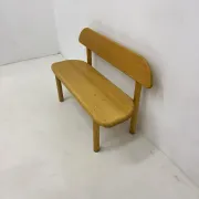 Banc en bois massif vintage danois Ansager Mobler, années 1970