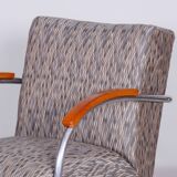 Restored Bauhaus Armchair, by Mücke-Melder, Original Upholstery, Czech, 1930s