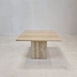 Italian coffee table in travertine, 1980s