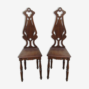Pair chairs Lorraine walnut