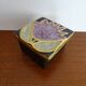 Mithé Espelt jewelry box 1960 - Ceramic and wood peony flower and gold decoration