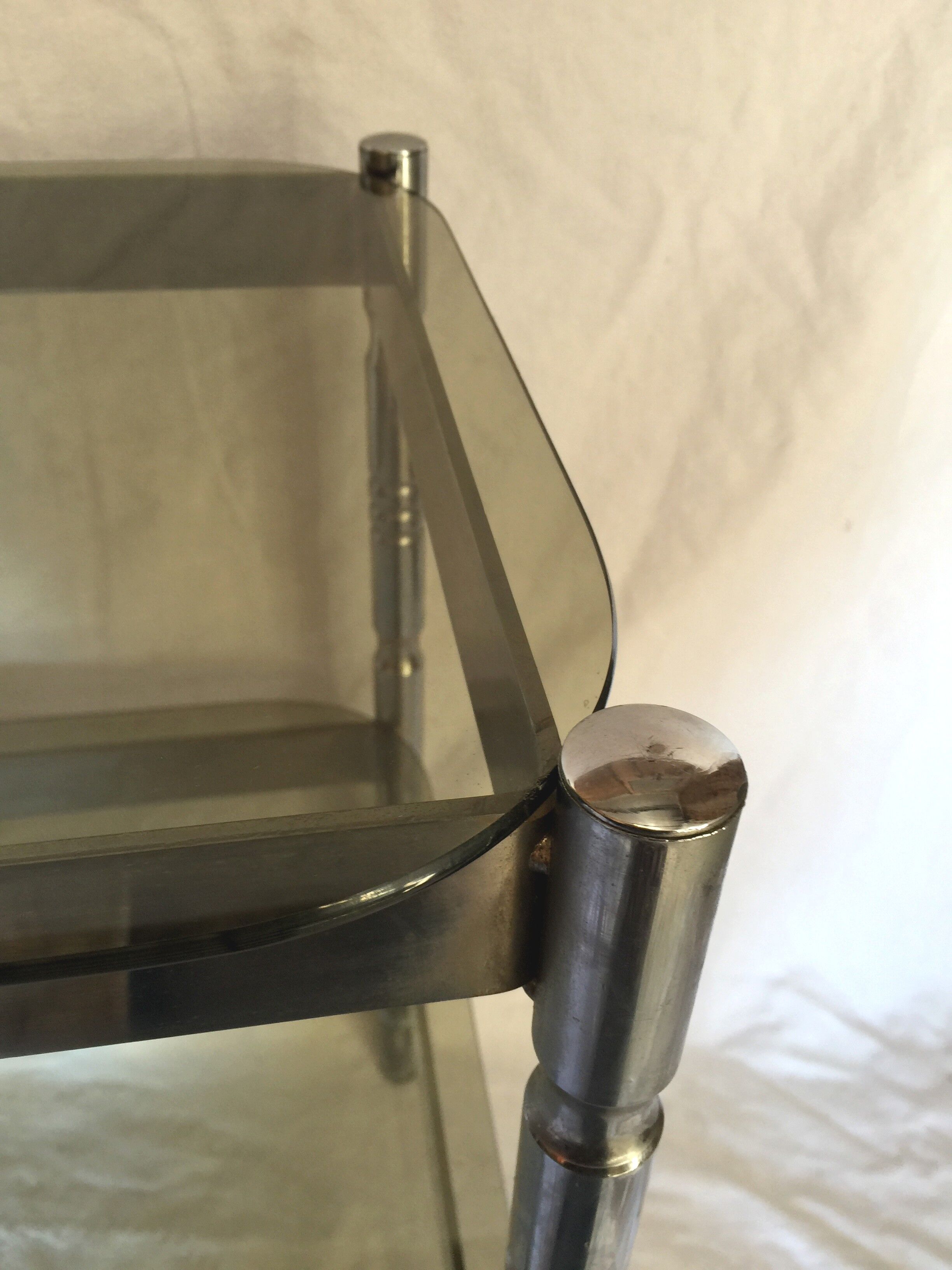 Harness square chrome and smoked glass vintage