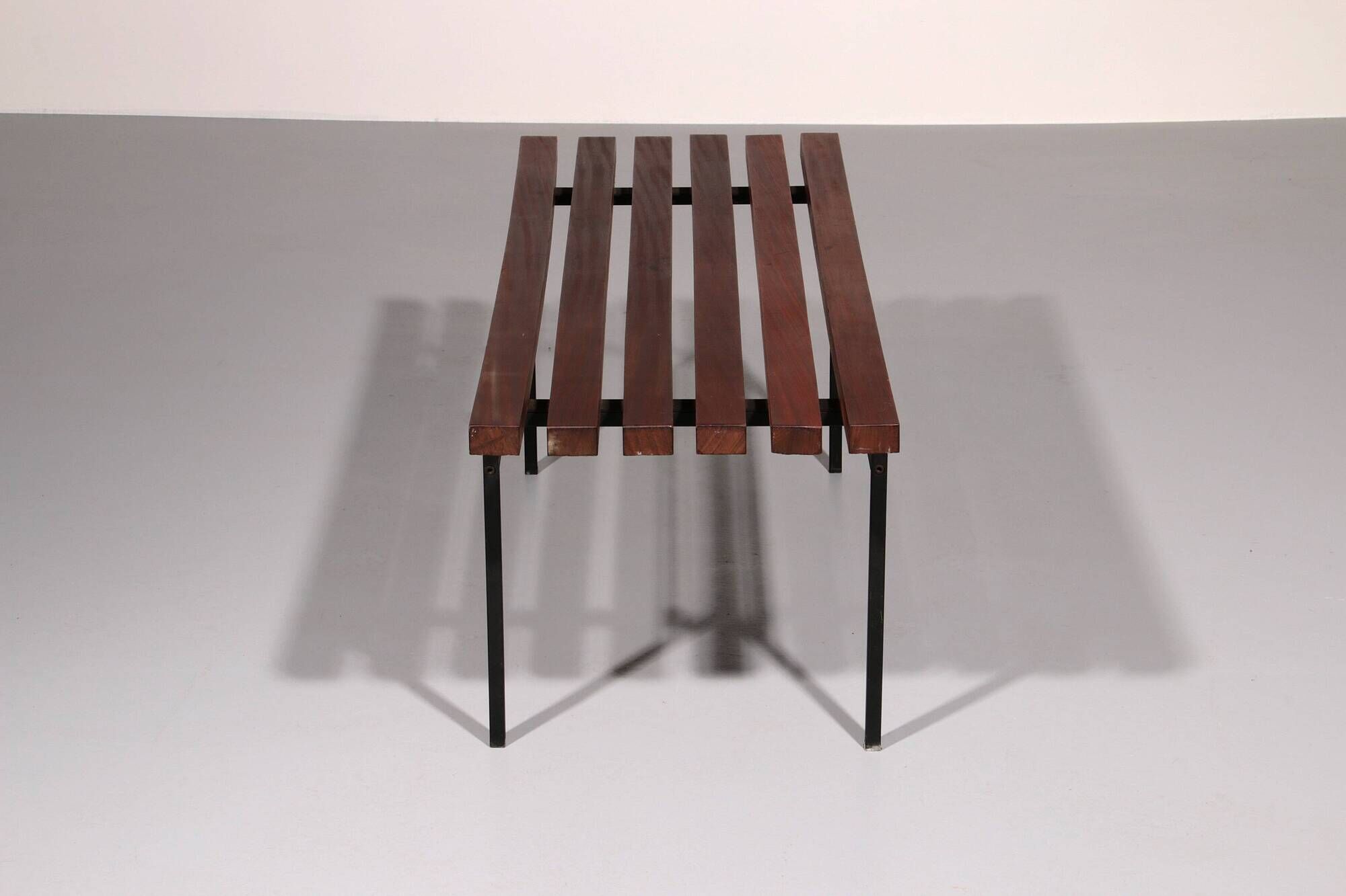 Mid-Century Meranti Wood Bench 1960 Italy