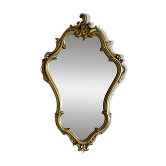 Gold mirror frame with baroque style moldings