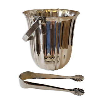 Vintage ice bucket & stainless steel pliers