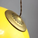 Mid-century italian brass and plexiglass pendant lamp, set of 2