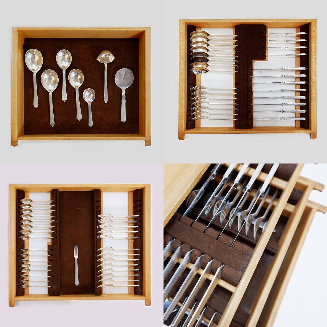 Coffret James Krenov avec service de couverts « Pyramide » par Georg Jensen