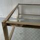 Grande table basse vintage verre et laiton – années 1960-1970