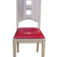 Chaise en chêne & skaï rouge