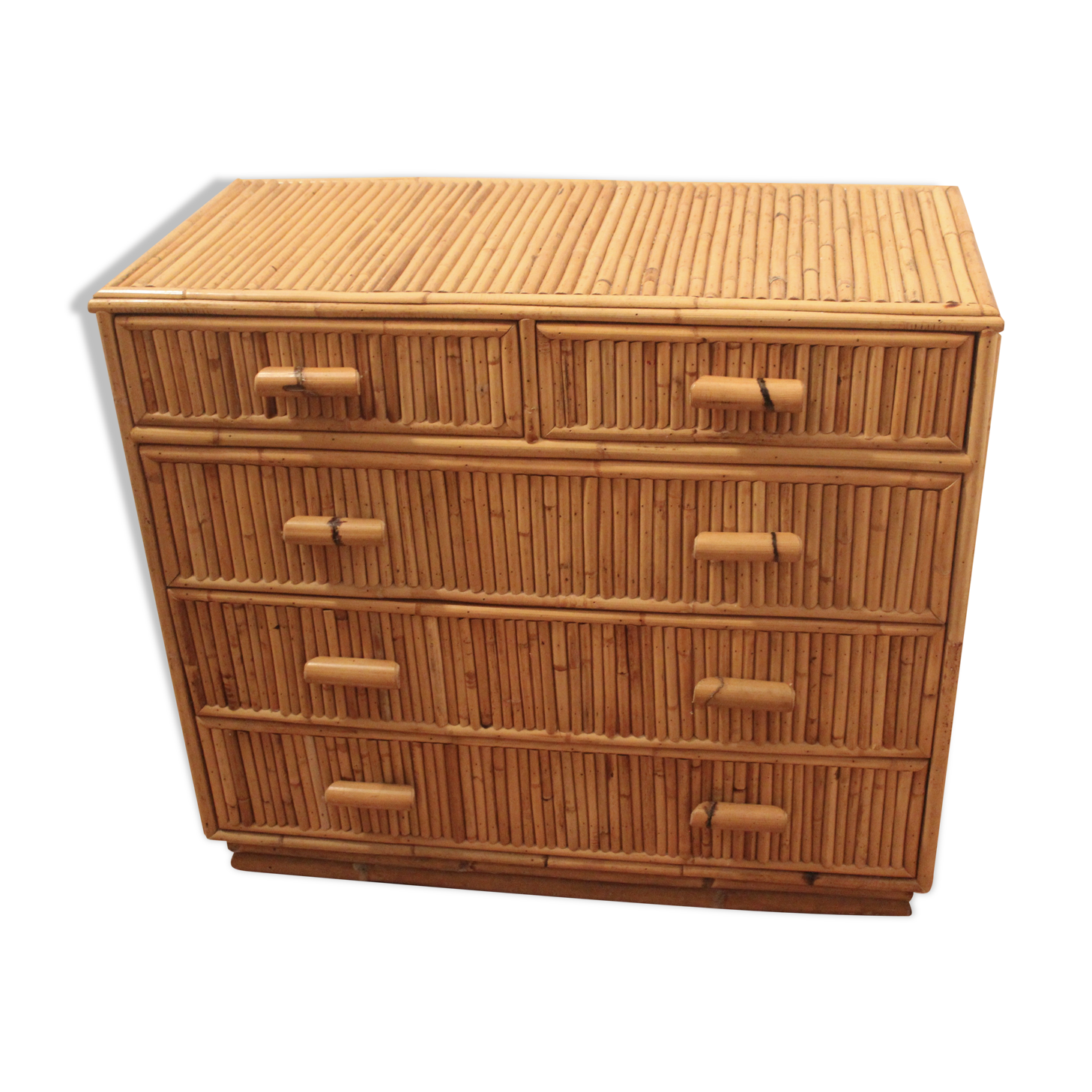Commode en rotin 1950