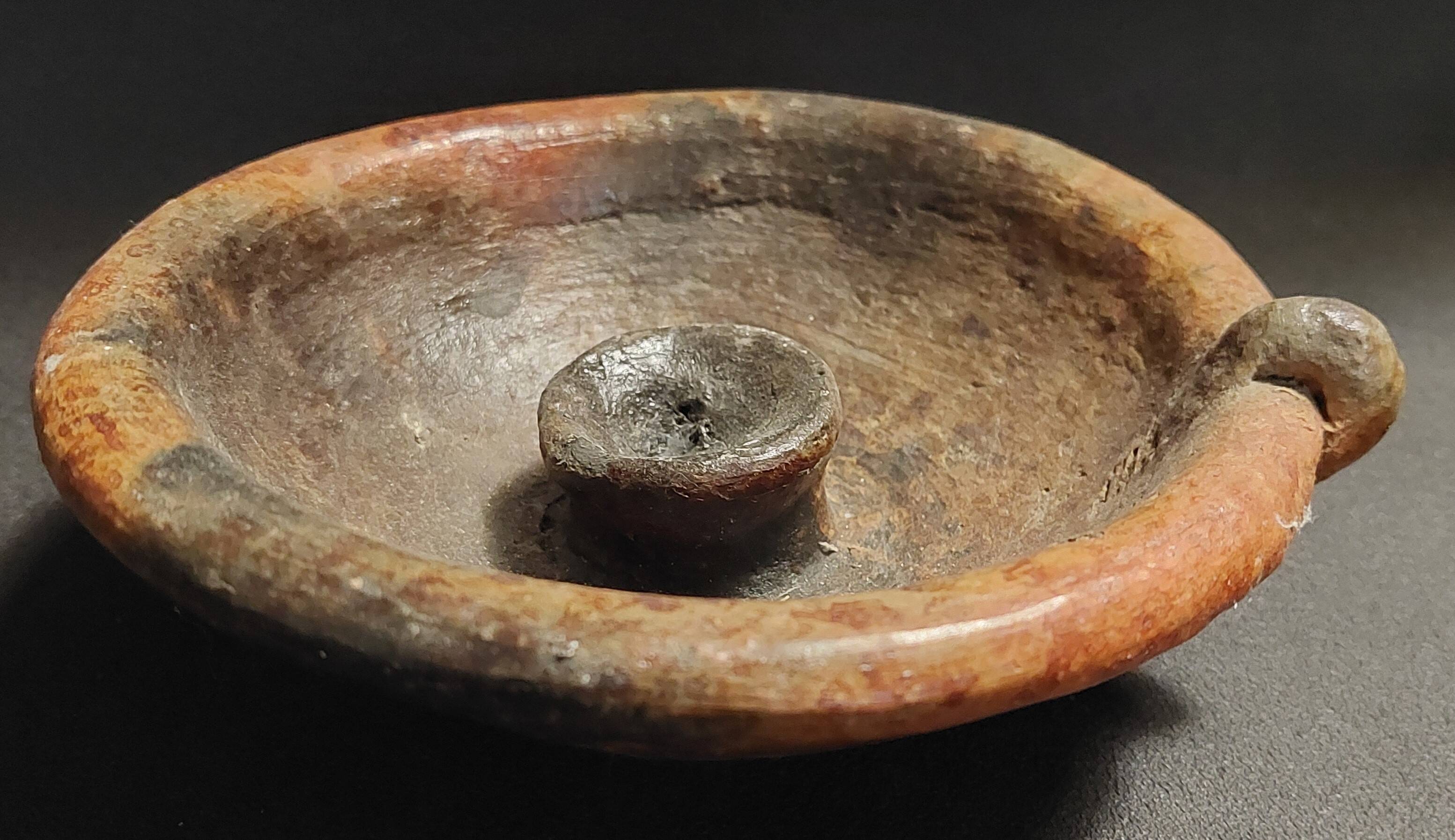 Handheld terracotta candlestick Africa mid-20th century