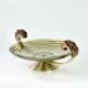 Art deco glass in metal and rosewood 1930 fruit bowl