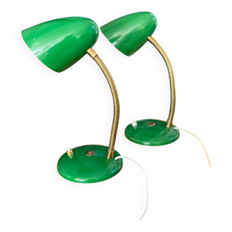Lampes cocotte années 50/60 vert franc