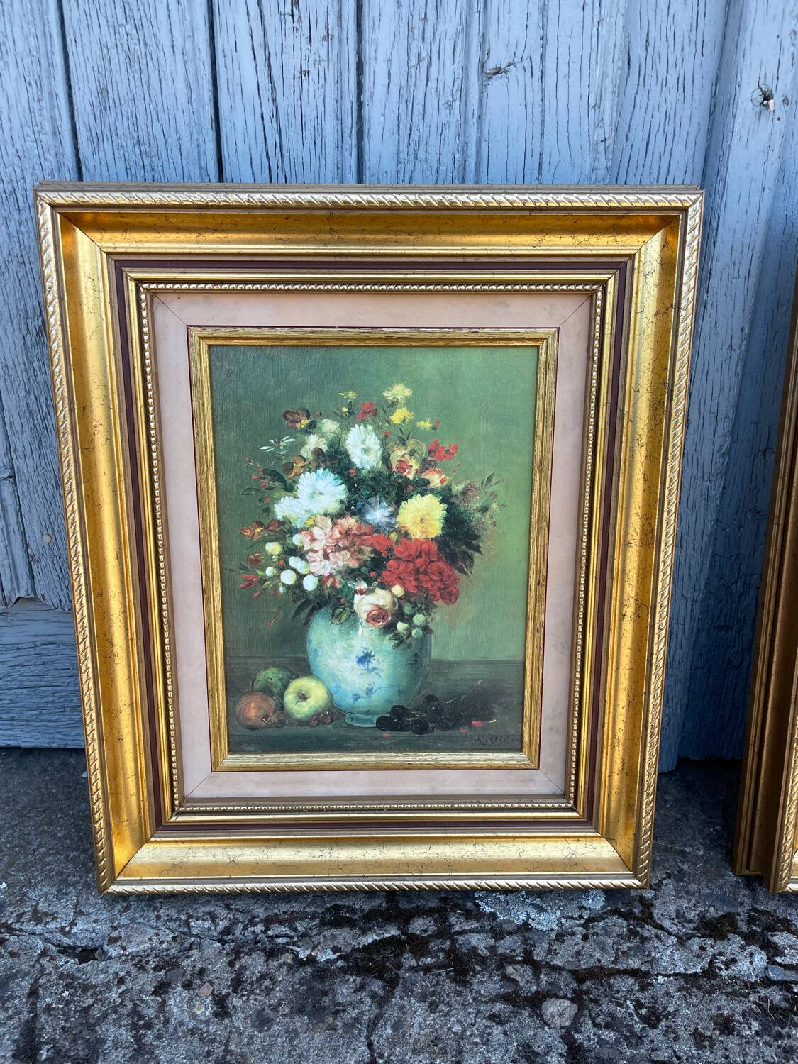 2 Tableaux Bouquet de fleurs en vase signes