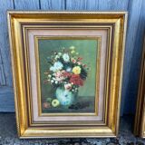 2 Tableaux Bouquet de fleurs en vase signes