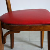 Vintage red skaï bistro chair