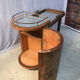 Vintage bar trolley service with detachable mirror service tray