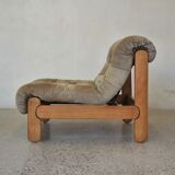 Pair of wild leather lounge chairs