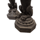 Victorian Cast Iron Lions On Pedestals, late 1800s