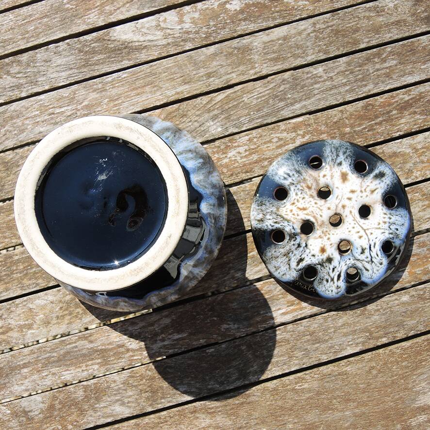 Antique Marbled Ceramic Flower Pick