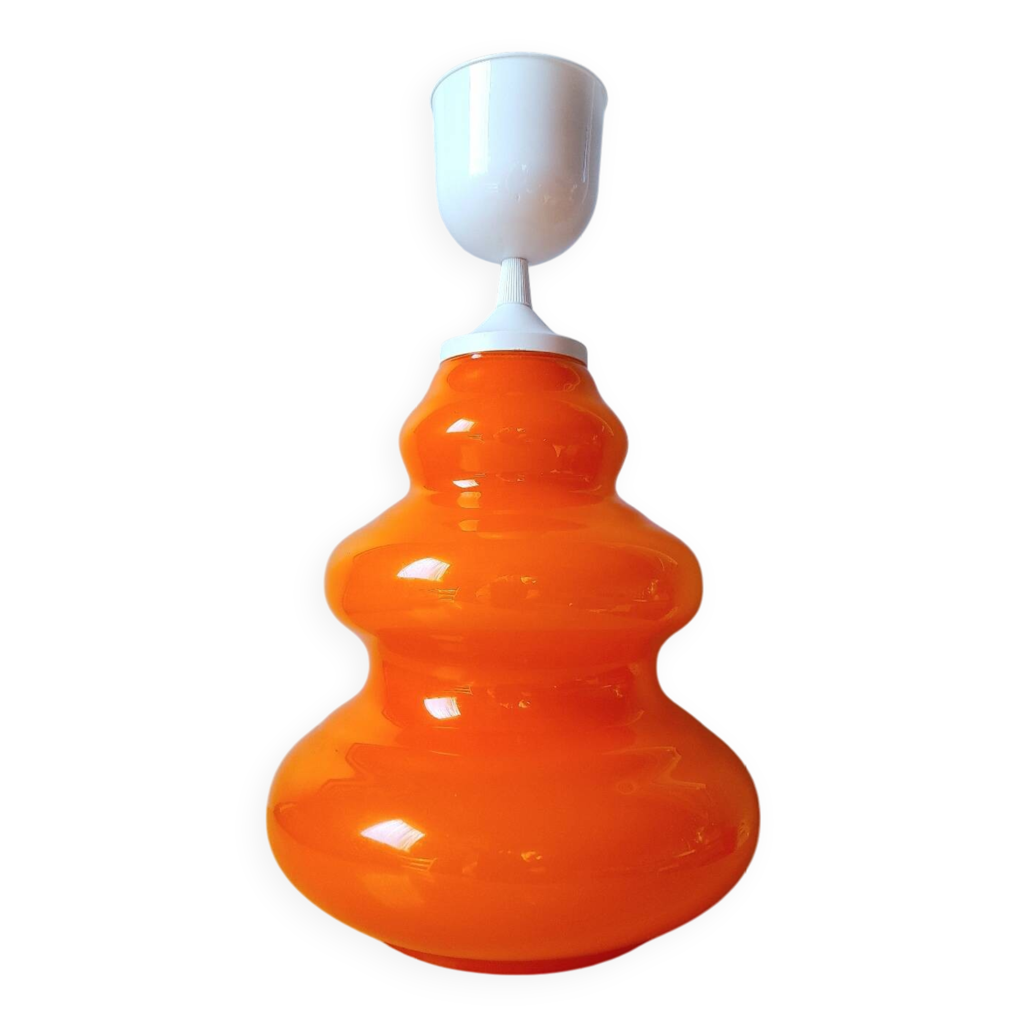 70s orange opaline pendant light