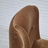 1960s, Danish high back armchair, original upholstery, green velour