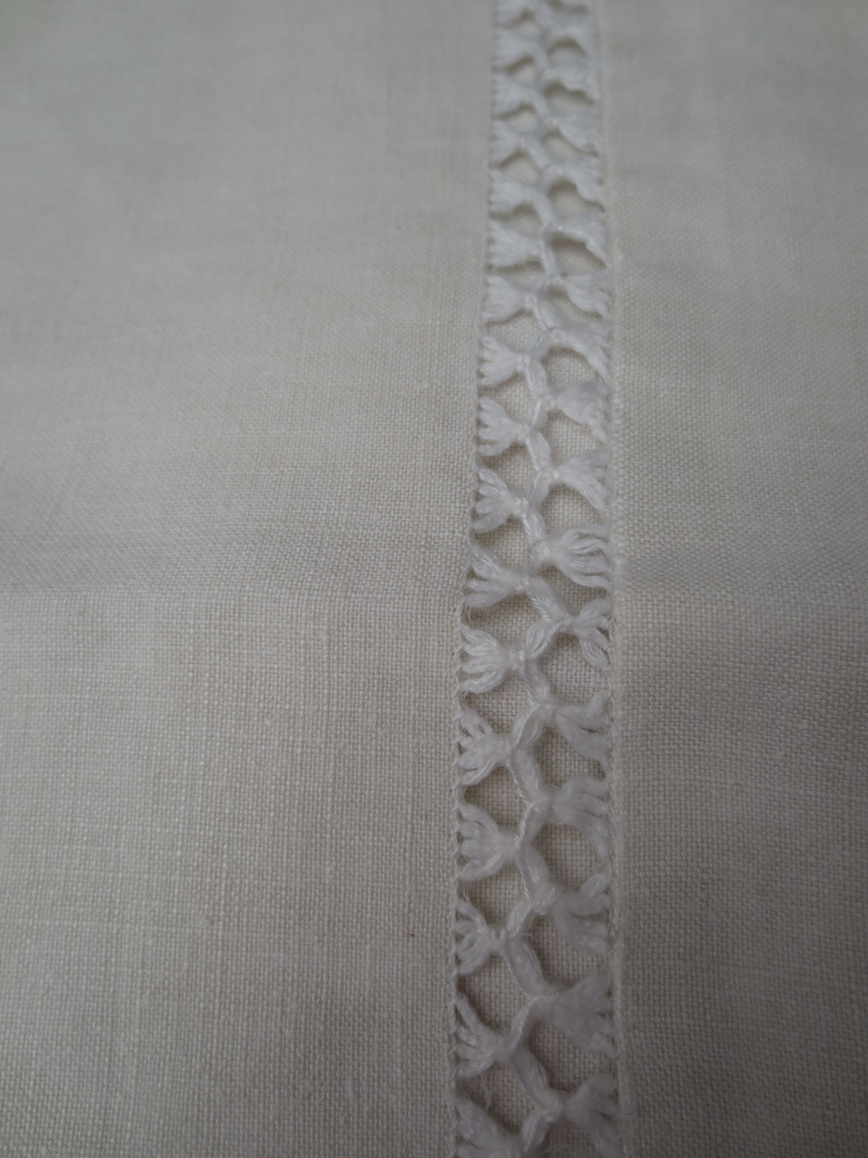 Handmade linen sheet on 3 sides
