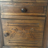 Nightstand / side table in wood and marble, late 19th century.