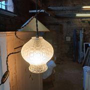 1 suspension/ baladeuse vintage en verre