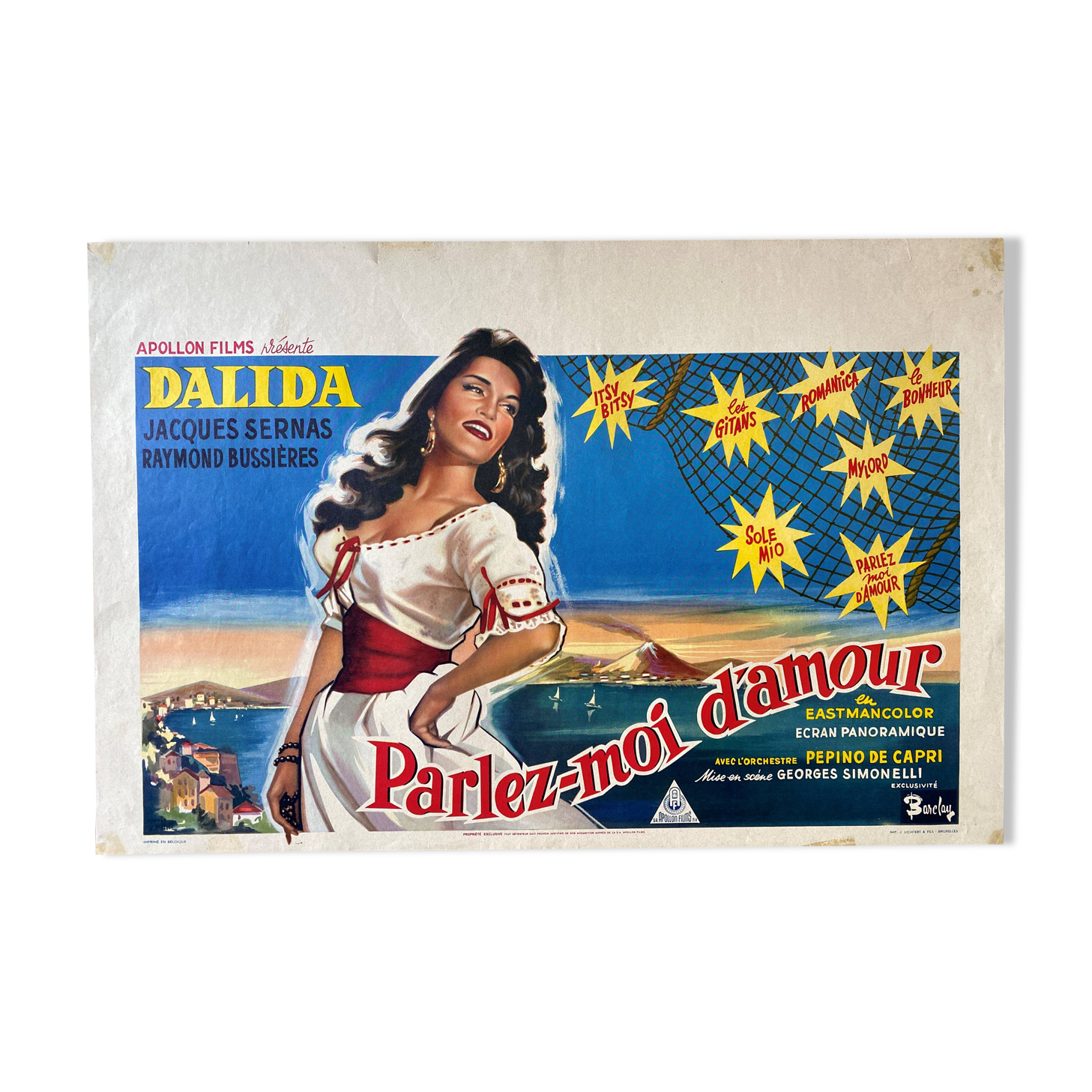 Affiche cinéma originale "Parlez-moi d'amour" Dalida 36x54cm 1961