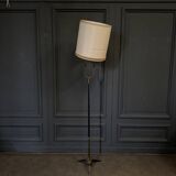 1960 floor lamp on gold metal winged base with black barrel
