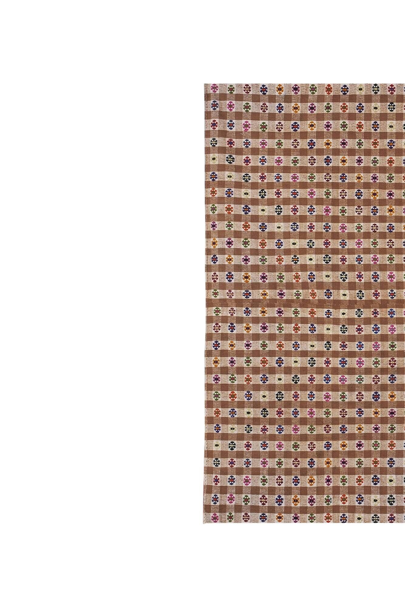 Tapis vintage turc de oushak tissé à la main 202x246cm