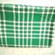Vintage cotton tablecloth with green and white checks 1.45 x 1.65 m