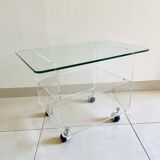 Desserte / Table Basse David Lange pour Roche Bobois Plexiglas & Verre 1970
