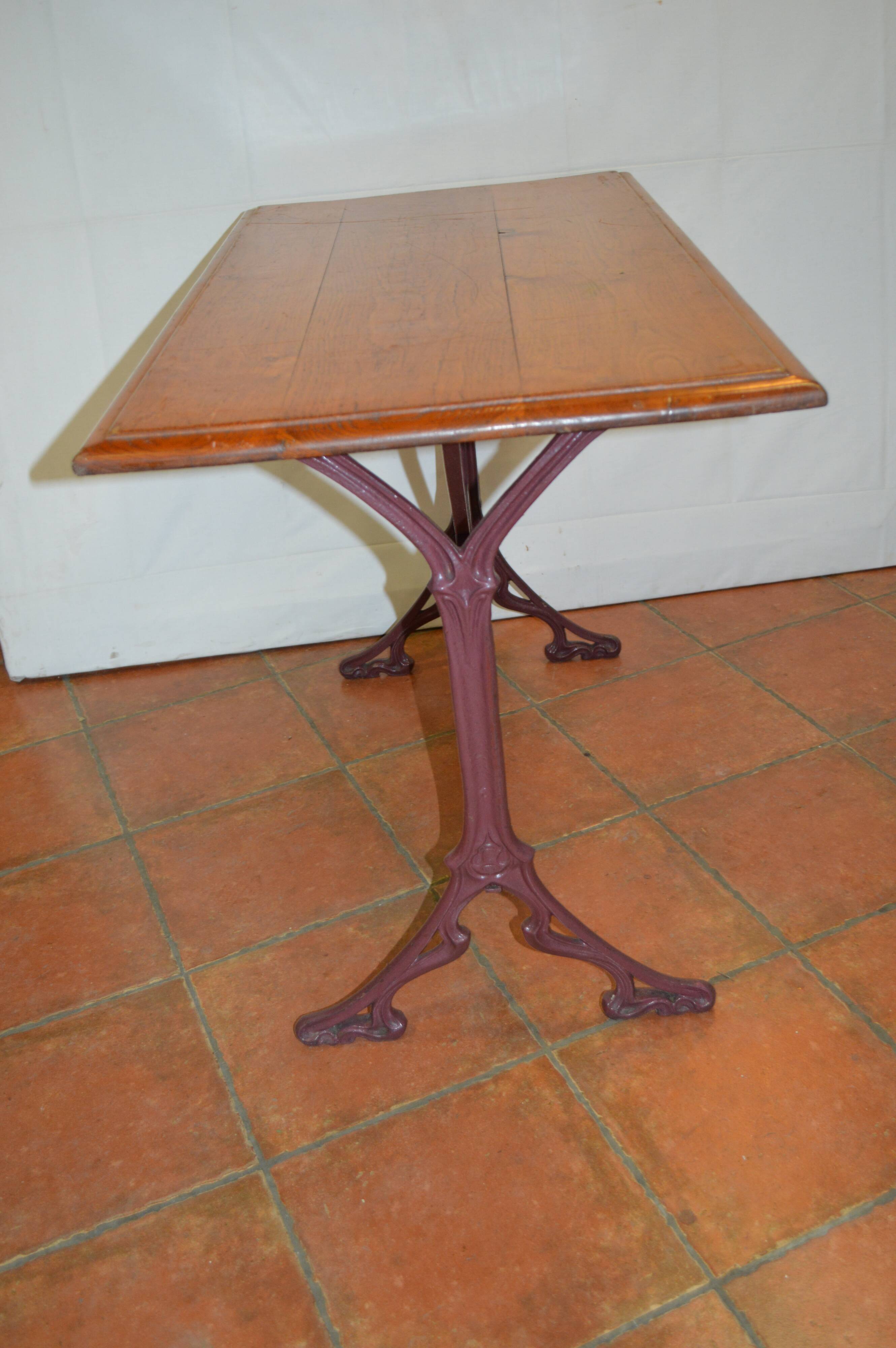 Oak and cast-iron bistro table