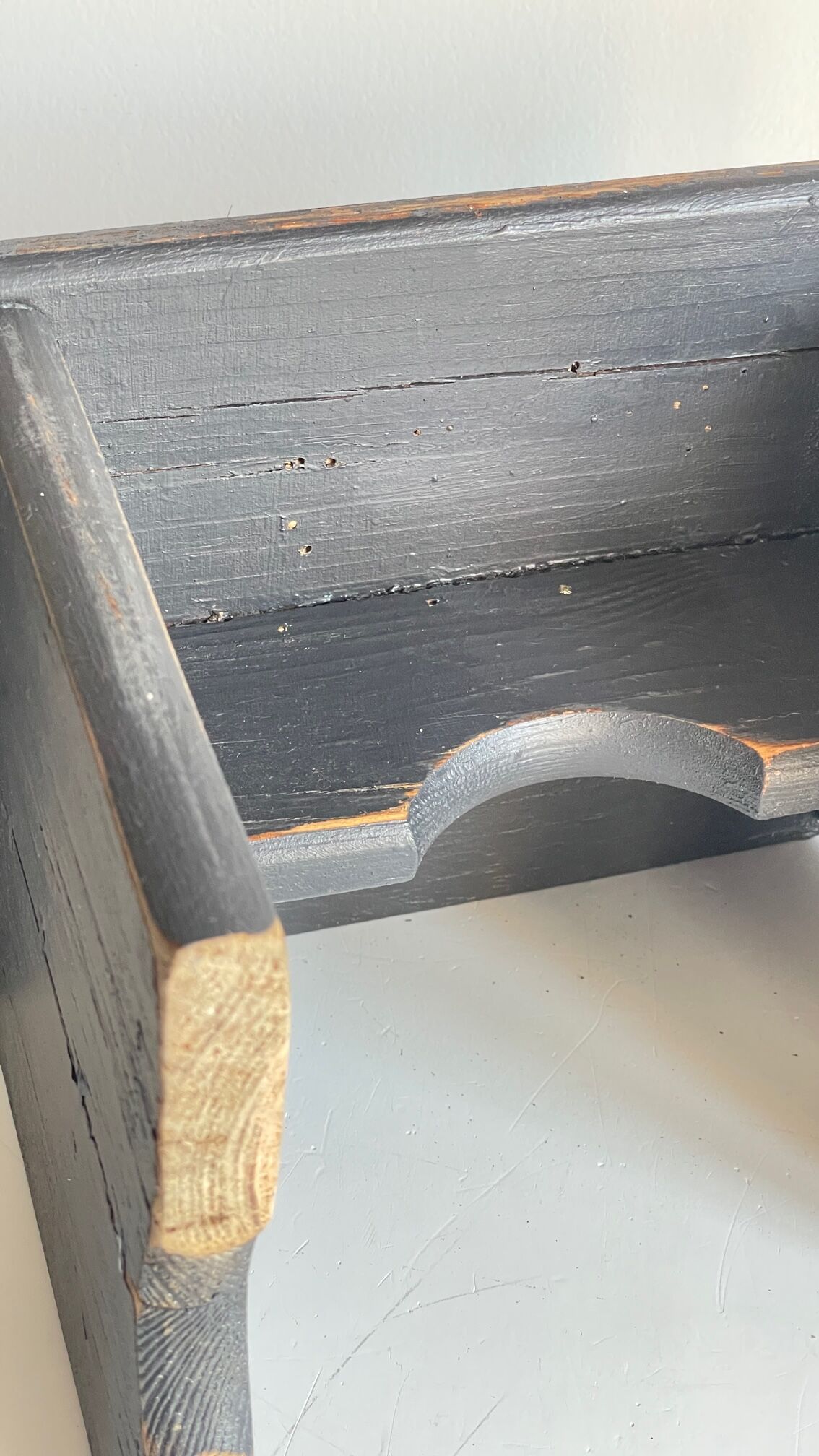 Vintage patinated grey stool