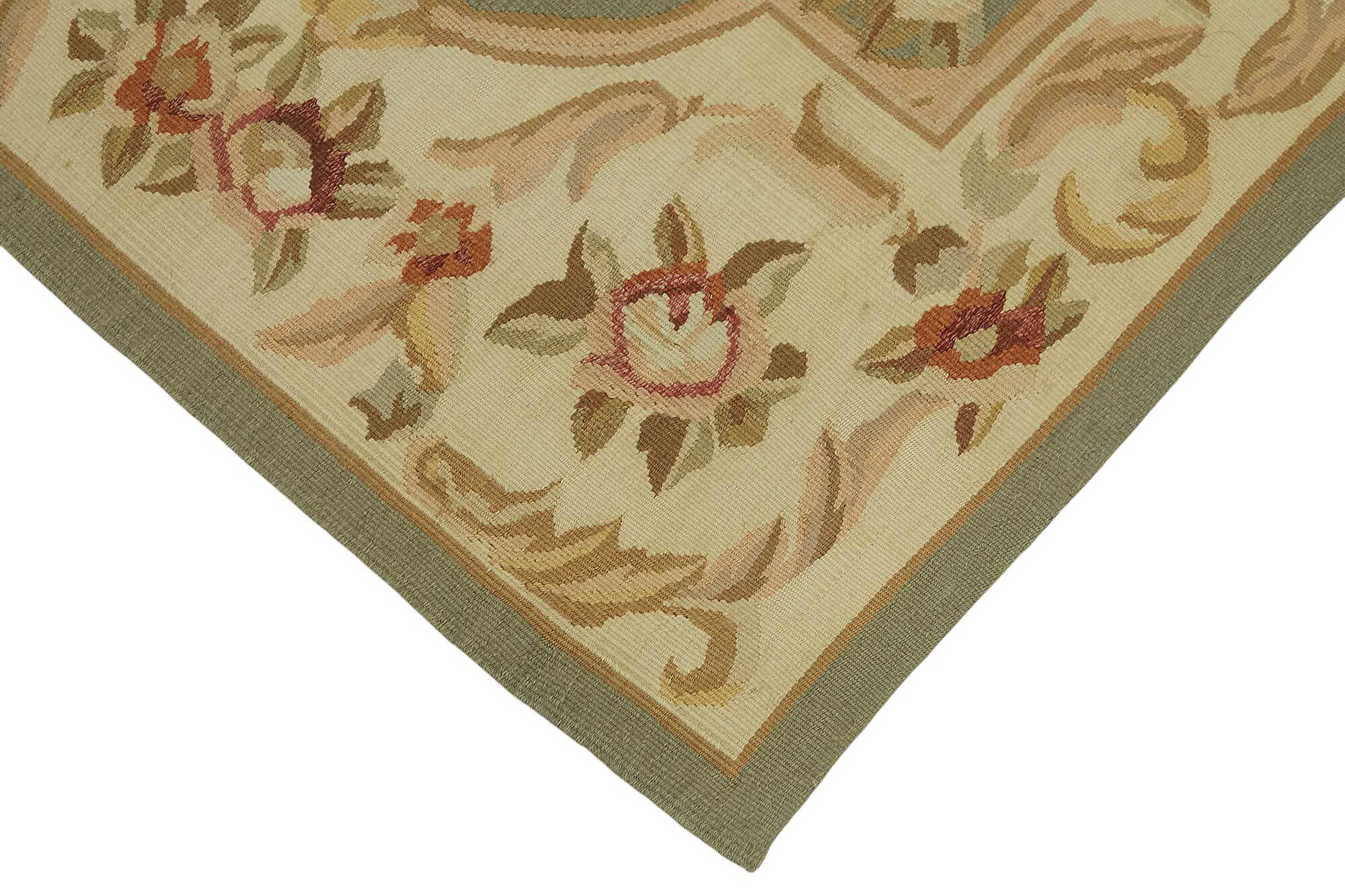 Handmade European Vintage Aubusson Kilim 71 cm x 143 cm
