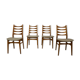 Set of 4 Scandinavian chairs year 50-60 restored anti-stain fabric gray cloud.