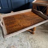 Coffee Table And Pair Of Sofa Ends From The 70s In Bamboo - 20th Century