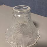 Tulip chiseled white glass