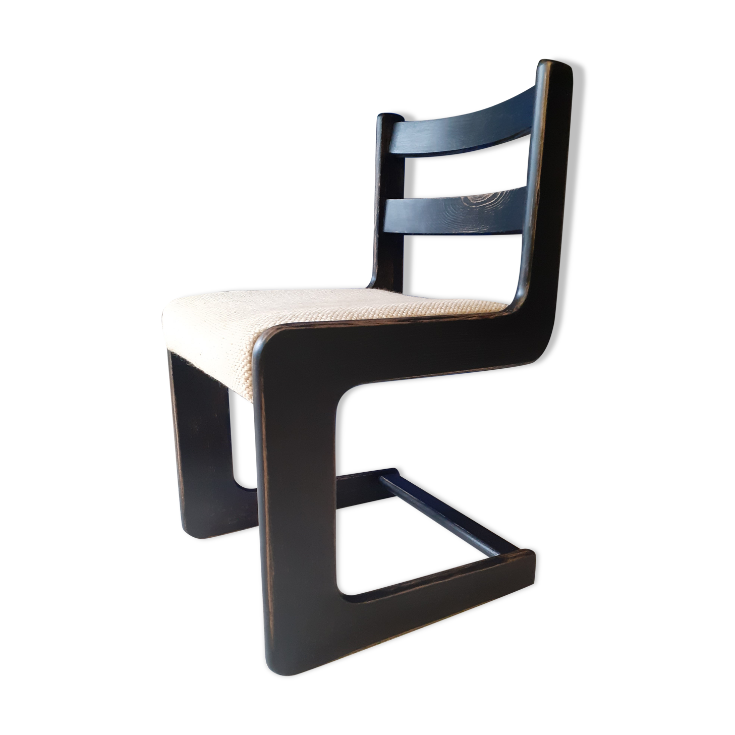 Dutch brutalist chair Casala in blackened wood around 1980
