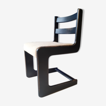 Dutch brutalist chair Casala in blackened wood around 1980