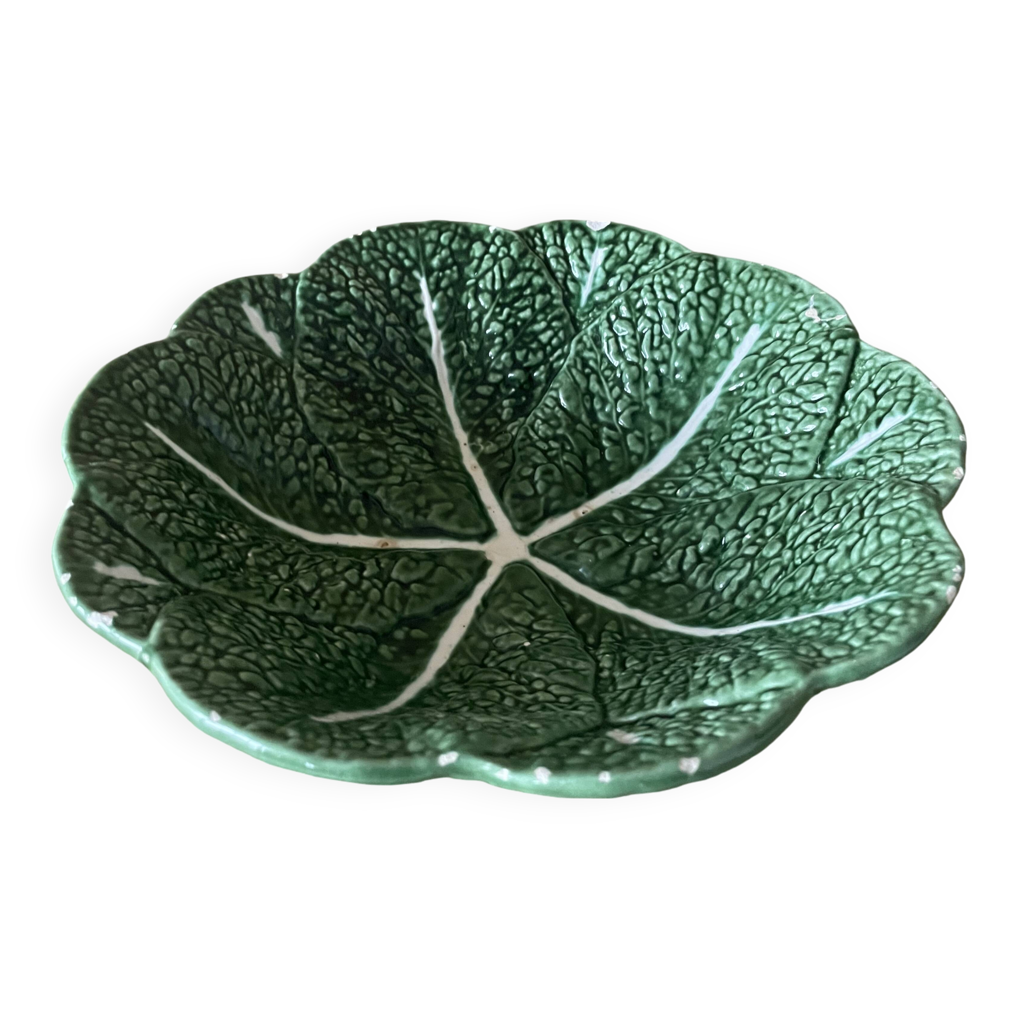 Plat ancien barbotine choux