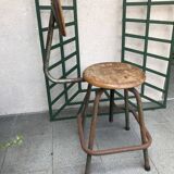 Vintage Industrial Tabouret Ets Sautereau Paris