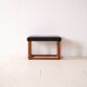 Scandinavian teak stool from the 60s – Faux leather seat
