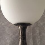 Atypical metal lamp medieval globe opaline style